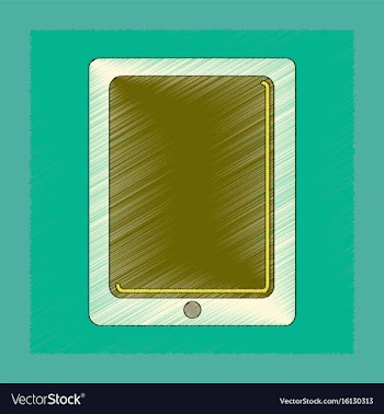 Flat shading style icon tablet gadget vector image