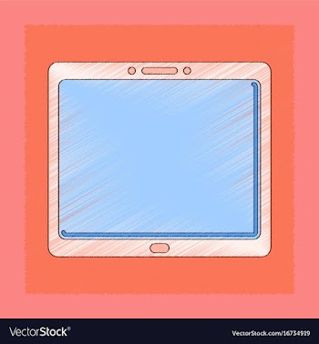 Flat shading style icon tablet gadget vector image