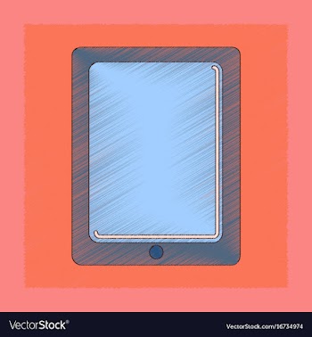 Flat shading style icon tablet gadget vector image