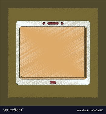 Flat shading style icon tablet gadget vector image