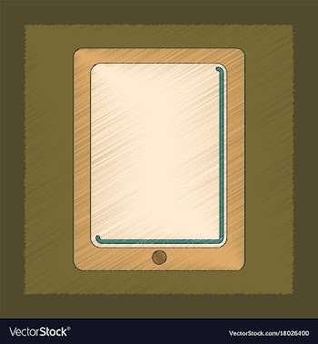 Flat shading style icon tablet gadget vector image