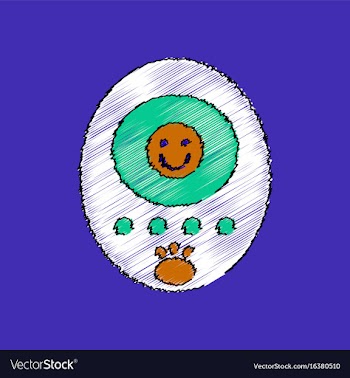 Flat shading style icon tamagotchi pets pocket vector image
