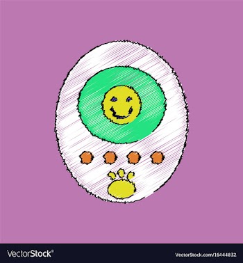 Flat shading style icon tamagotchi pets pocket vector image