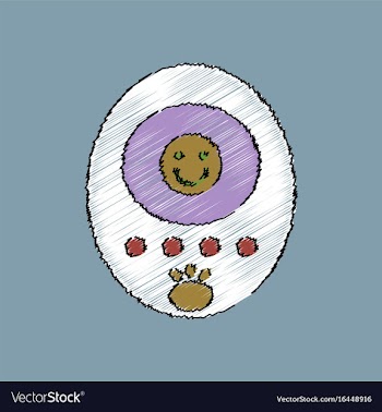 Flat shading style icon tamagotchi pets pocket vector image