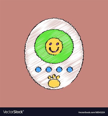 Flat shading style icon tamagotchi pets pocket vector image