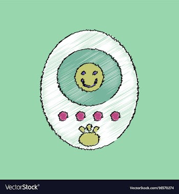Flat shading style icon tamagotchi pets pocket vector image