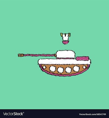 Flat shading style icon tank and mortar shell vector image