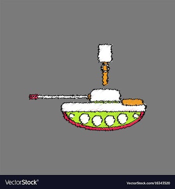 Flat shading style icon tank and old grenade vector image