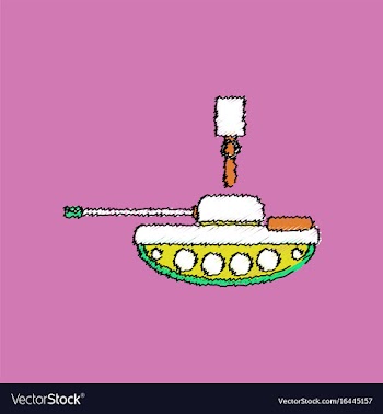 Flat shading style icon tank and old grenade vector image