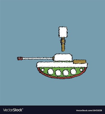 Flat shading style icon tank and old grenade vector image