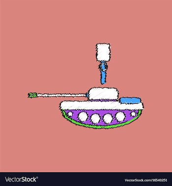 Flat shading style icon tank and old grenade vector image