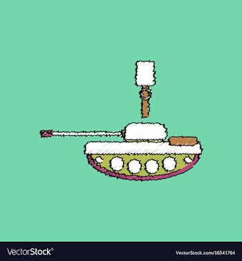 Flat shading style icon tank and old grenade vector image