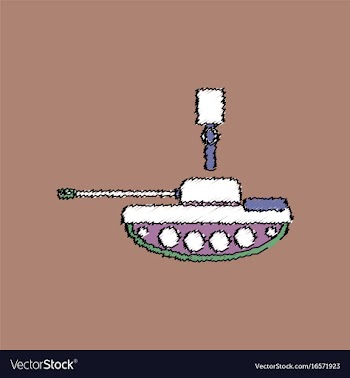 Flat shading style icon tank and old grenade vector image