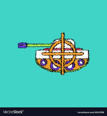 Flat shading style icon tank at gunpoint vector image