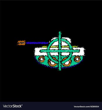 Flat shading style icon tank at gunpoint vector image