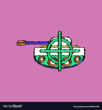 Flat shading style icon tank at gunpoint vector image