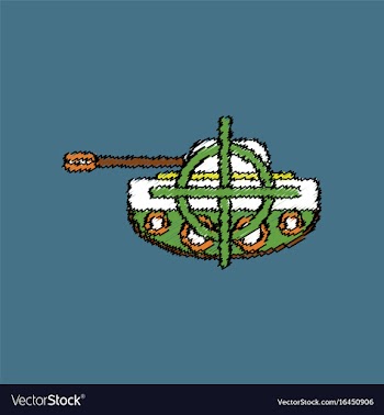 Flat shading style icon tank at gunpoint vector image