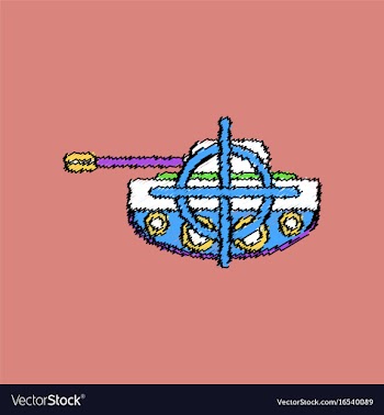 Flat shading style icon tank at gunpoint vector image