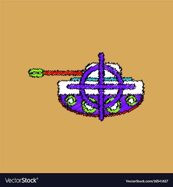 Flat shading style icon tank at gunpoint vector image