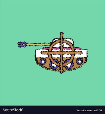 Flat shading style icon tank at gunpoint vector image