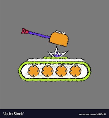 Flat shading style icon tank explosion vector image