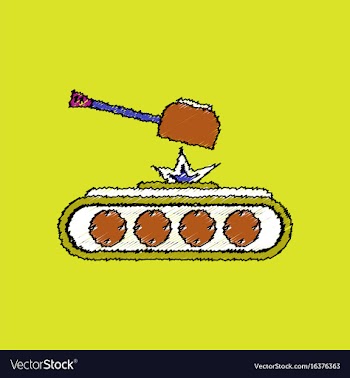 Flat shading style icon tank explosion vector image
