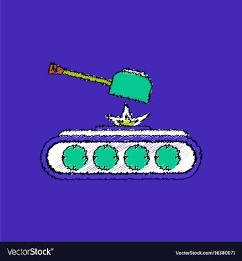 Flat shading style icon tank explosion vector image