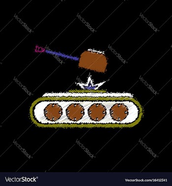 Flat shading style icon tank explosion vector image