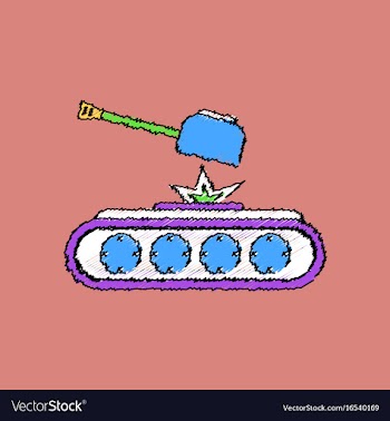 Flat shading style icon tank explosion vector image