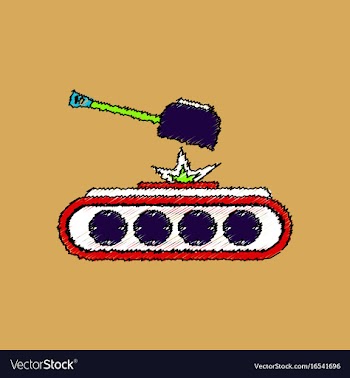 Flat shading style icon tank explosion vector image