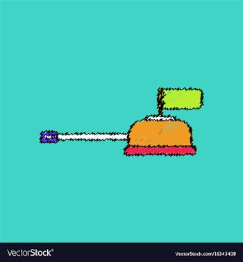 Flat shading style icon tank main gun vector image