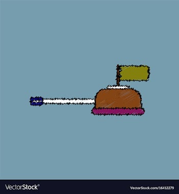 Flat shading style icon tank main gun vector image