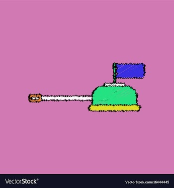 Flat shading style icon tank main gun vector image