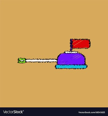 Flat shading style icon tank main gun vector image