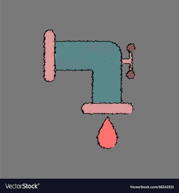 Flat shading style icon tap is dripping vector image