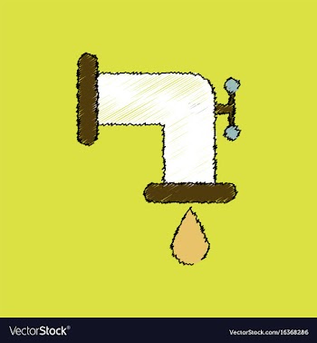 Flat shading style icon tap is dripping vector image