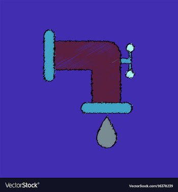 Flat shading style icon tap is dripping vector image