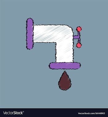 Flat shading style icon tap is dripping vector image