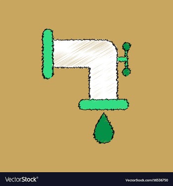 Flat shading style icon tap is dripping vector image