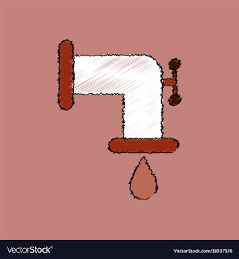 Flat shading style icon tap is dripping vector image