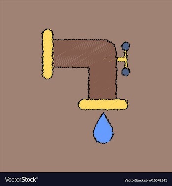 Flat shading style icon tap is dripping vector image