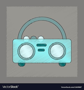 Flat shading style icon tape recorder vector image