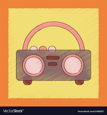 Flat shading style icon tape recorder vector image