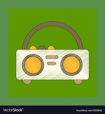 Flat shading style icon tape recorder vector image