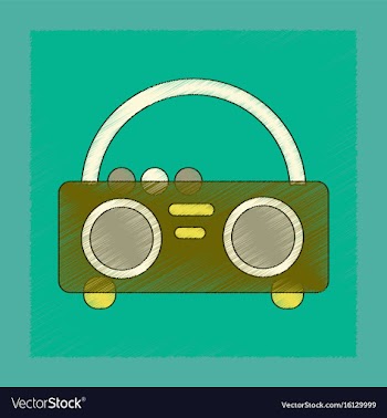 Flat shading style icon tape recorder vector image