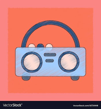 Flat shading style icon tape recorder vector image