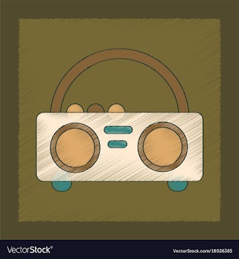 Flat shading style icon tape recorder vector image