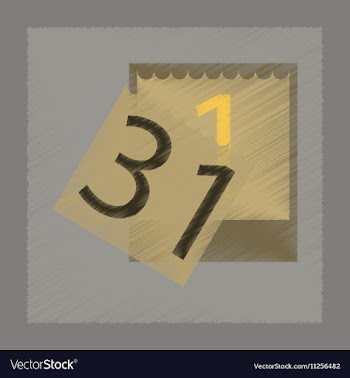 Flat shading style icon tear-off calendar vector image