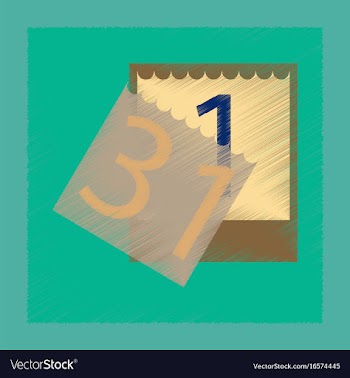 Flat shading style icon tear-off calendar vector image