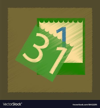 Flat shading style icon tear-off calendar vector image
